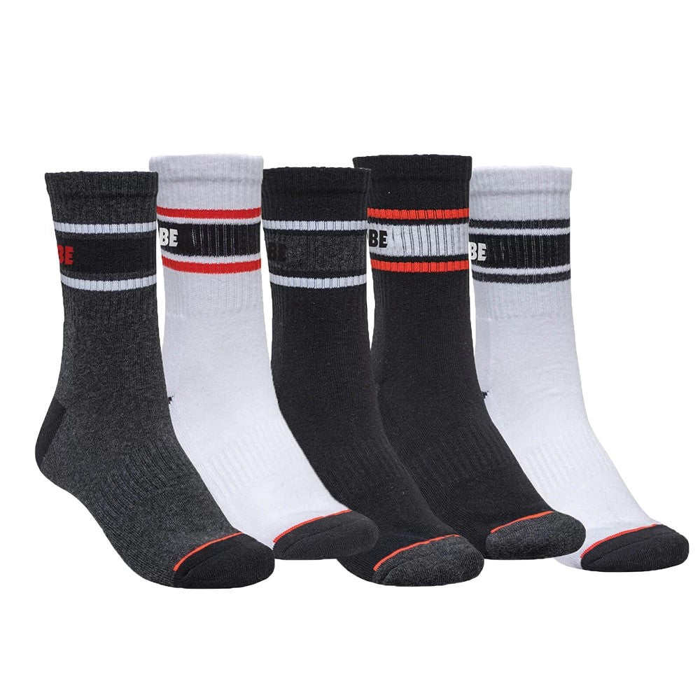 Triple Stripe Crew Sock 5 Pack - Assorted