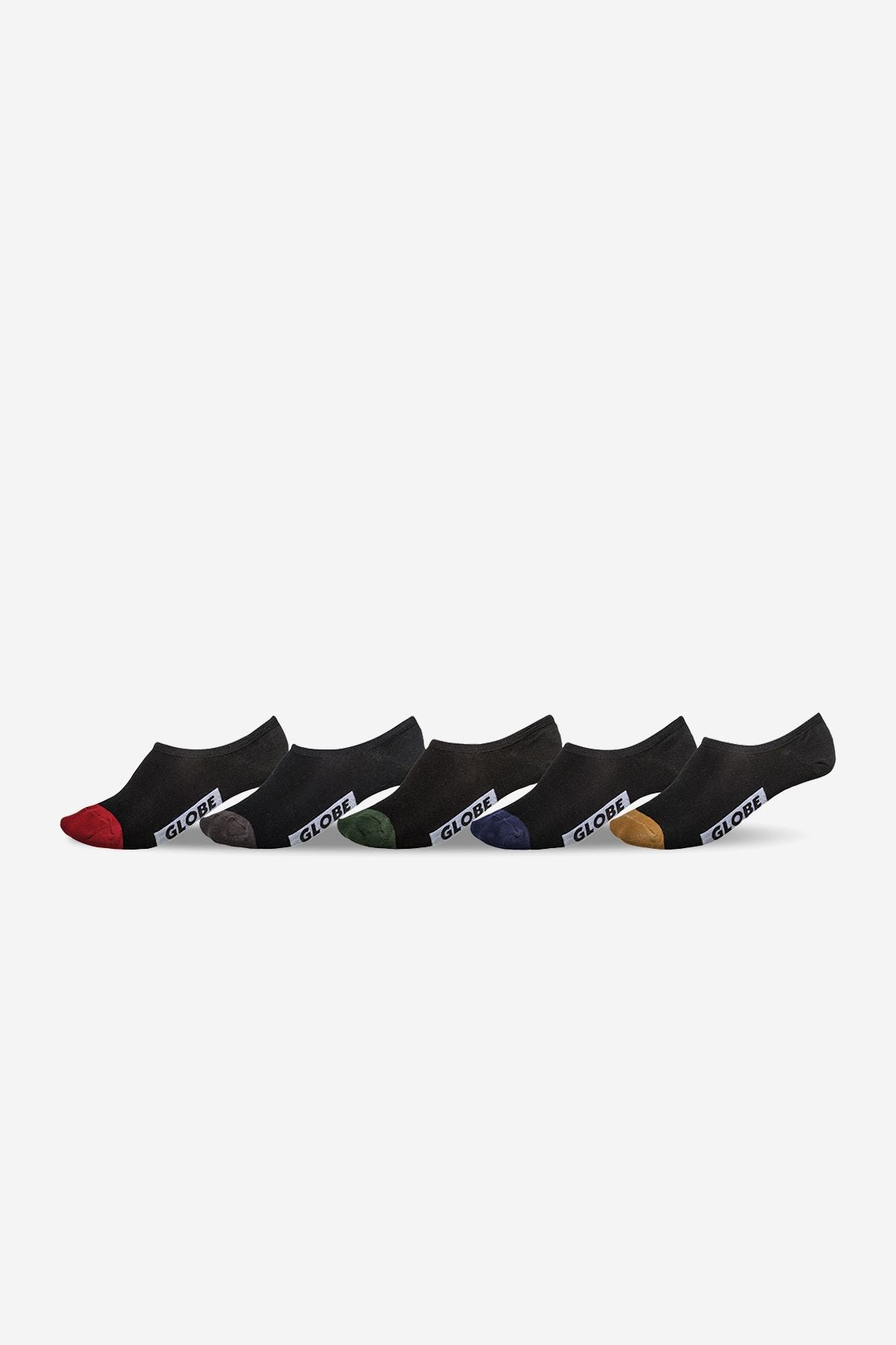 Dip Invisible Sock 5 Pack - Black/Assorted